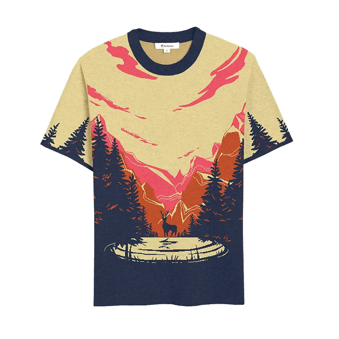 Amber Dusk Mountain Vista Knitted T-Shirt