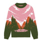 Roselight Mountain Scene Relaxed Fit Sweater