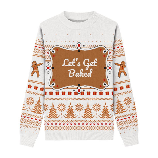 Let's Get Baked Custom Knit Pullover Sweater