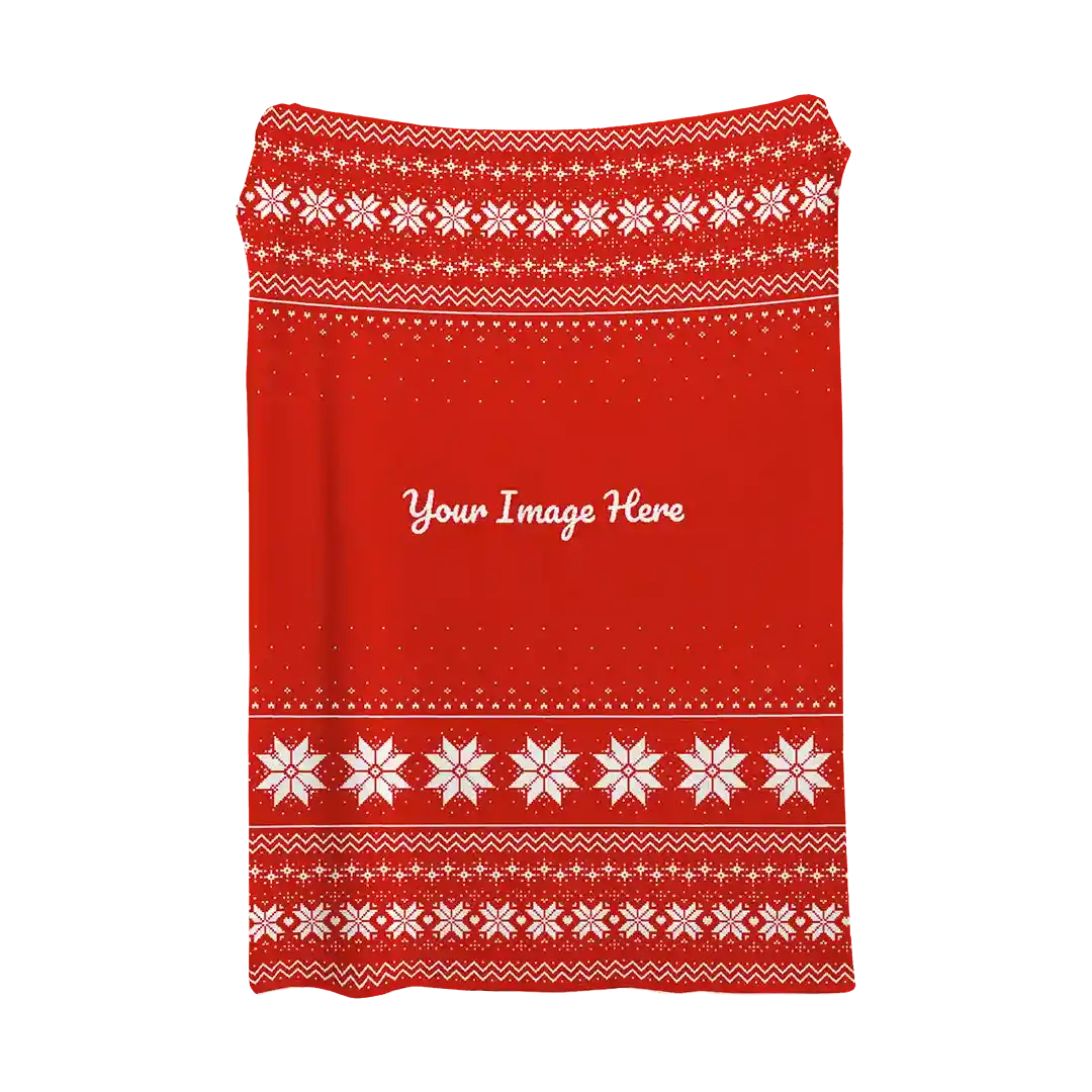 Crimson Snowflakes Christmas Blanket