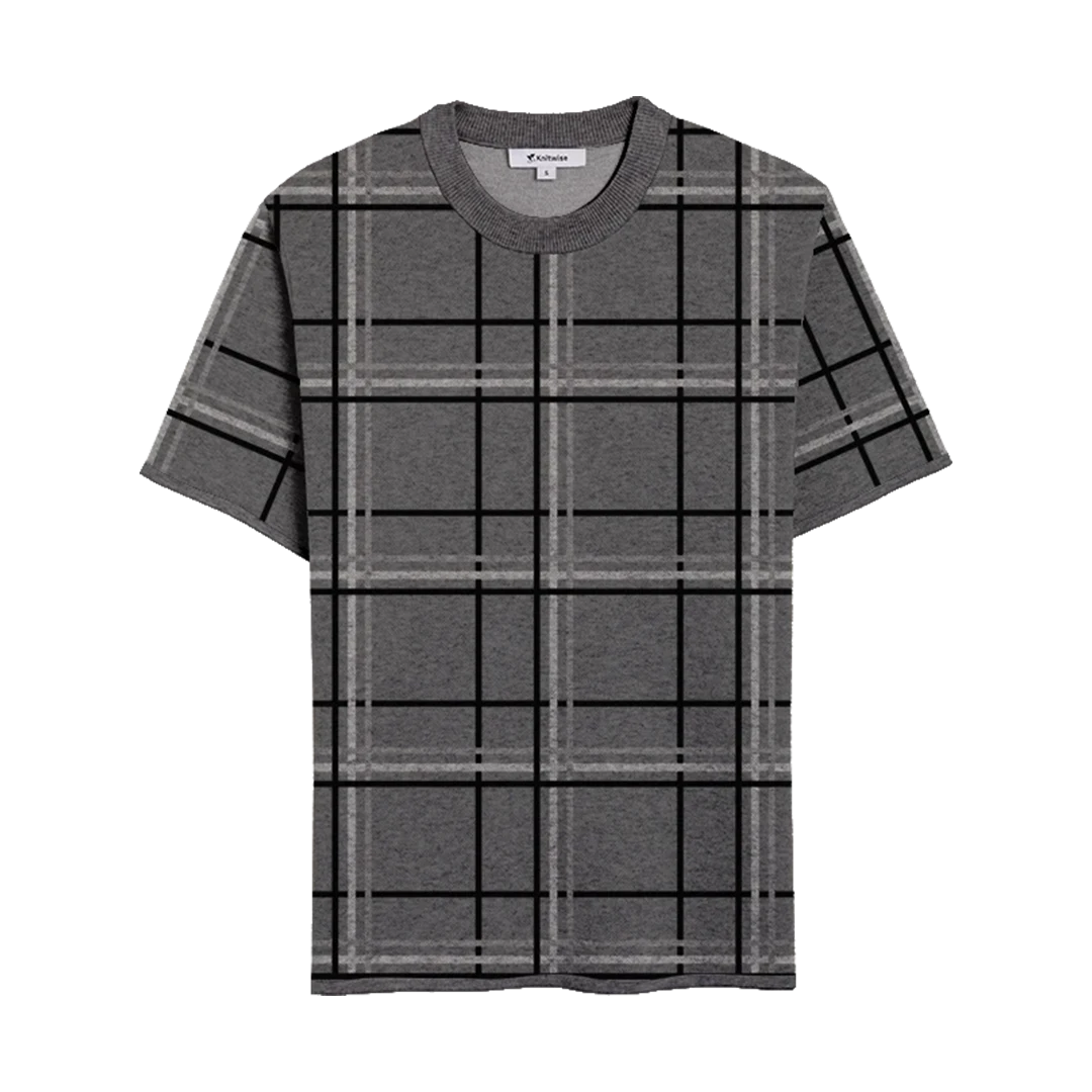 Ashgrid Plaid Knitted T-Shirt