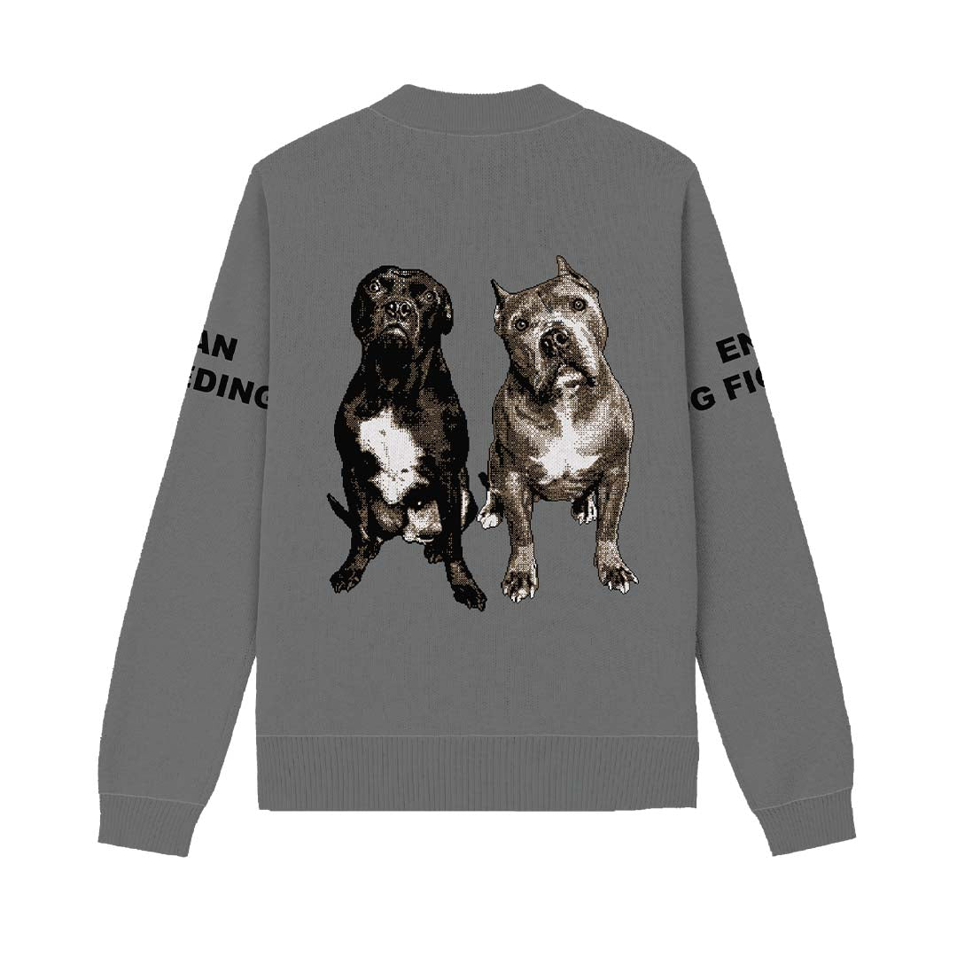 End Dog Fighting Cardigan Without Pockets