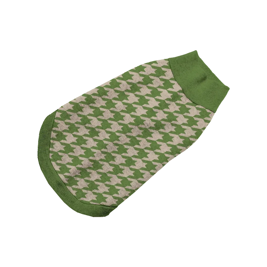 Creamwood Houndstooth Pet Sweater