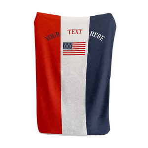 Sporty American flag blanket with red, white, and navy stripes
