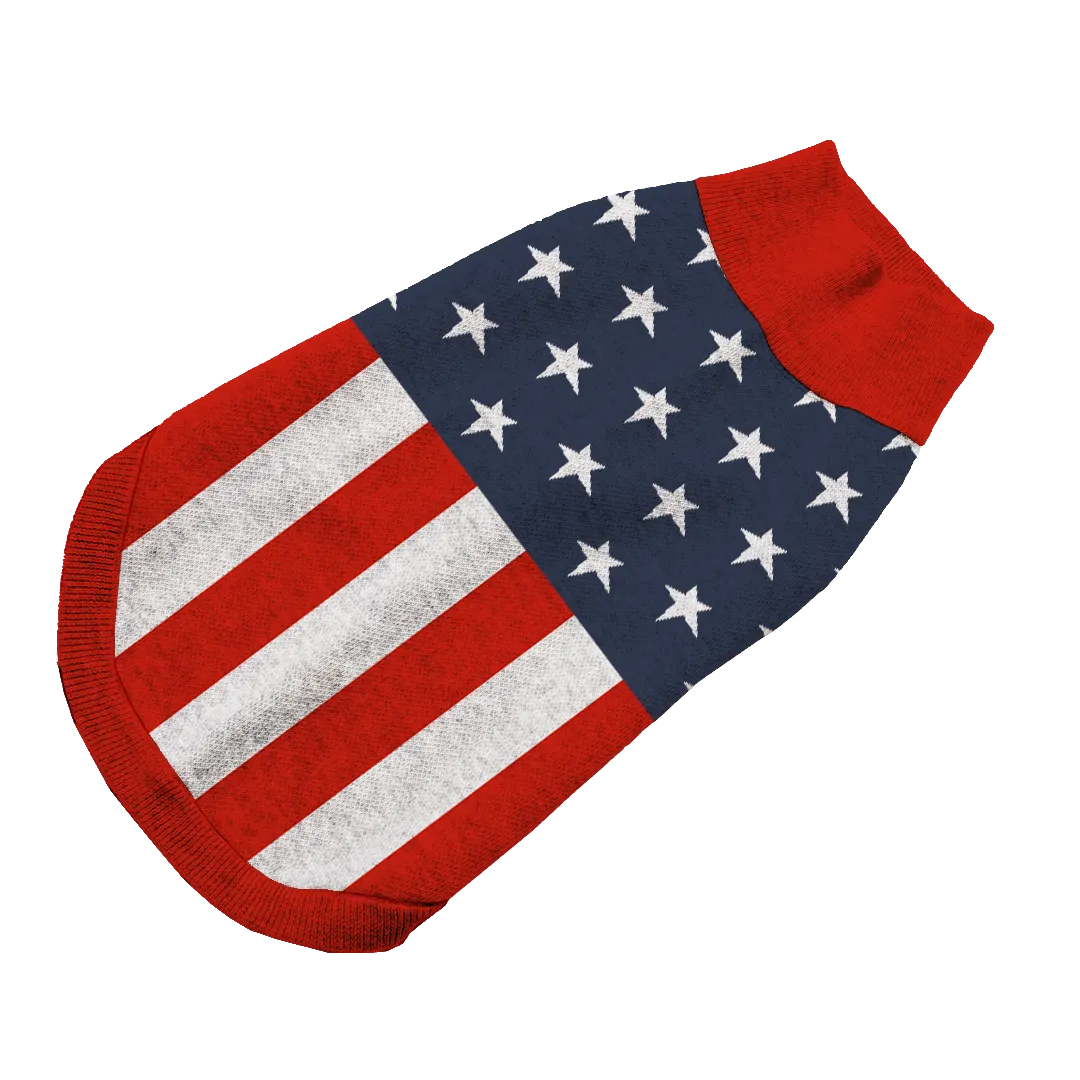 Liberty Stripes American Flag Pet Sweater