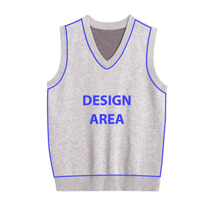 Custom Knit V-Neck Vest with Any Idea You Have