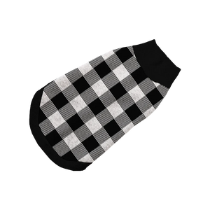 Black and white plaid pet sweater, chic and versatile