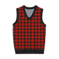 Unisex Black & Red Houndstooth Vest