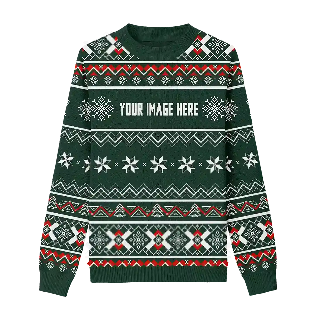 Forest Green Winterflake Christmas Sweater
