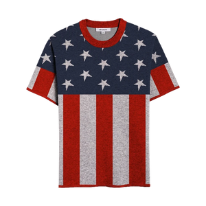 T-shirt with American flag design, bold and patriotic