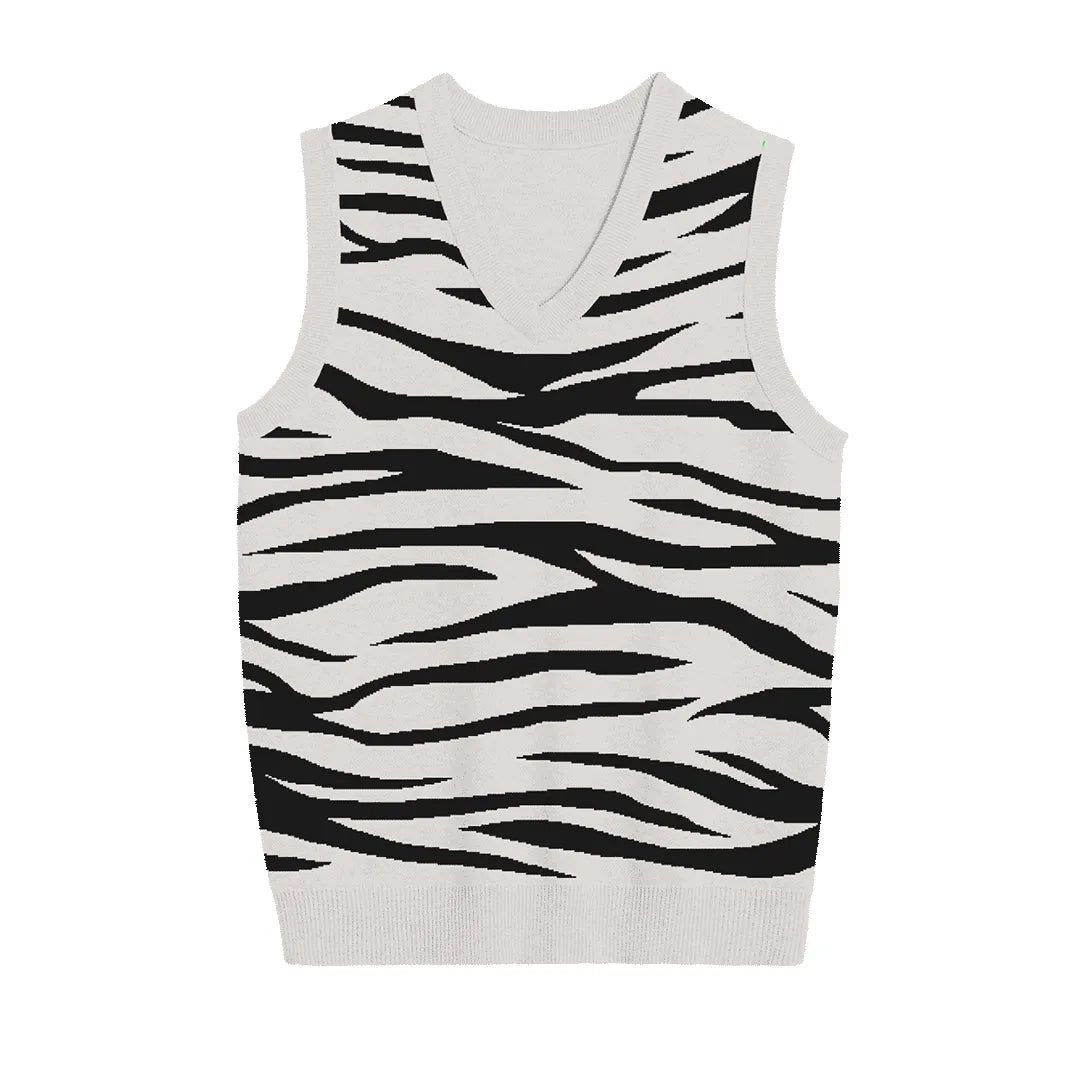 Monochrome Tiger Sweater Vest