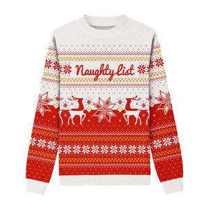 Reindeer Jacquard Custom Knit Pullover Sweater