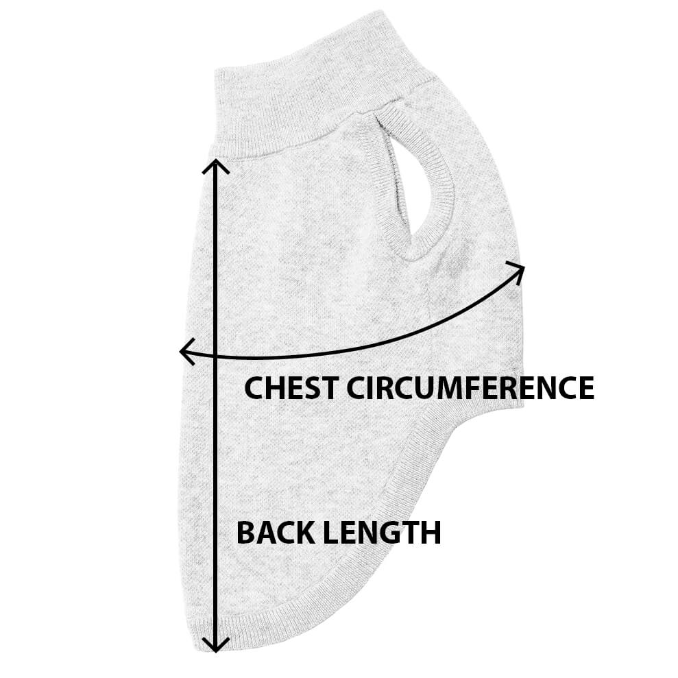 Crimson Edge Houndstooth Pet Sweater Size Chart Measurement Guide
