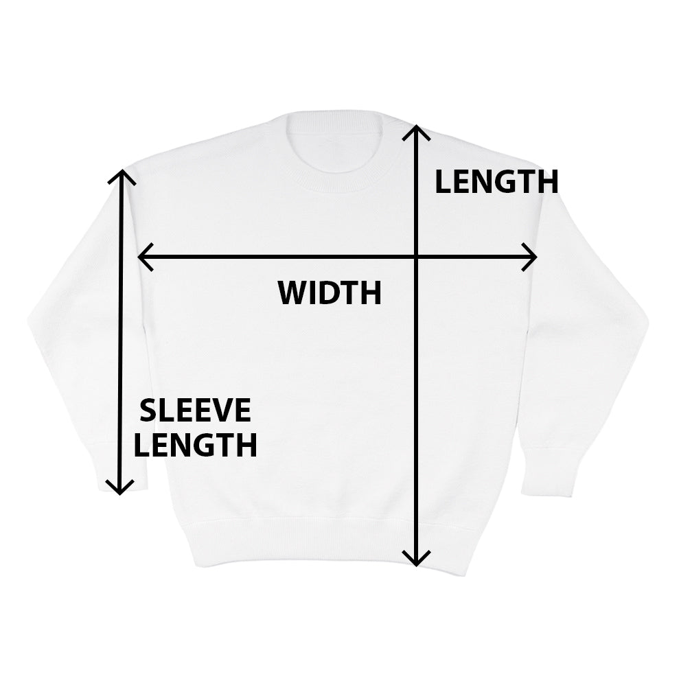 Kids Crewneck Sweater Relaxed Fit Size Chart Measurement Guide