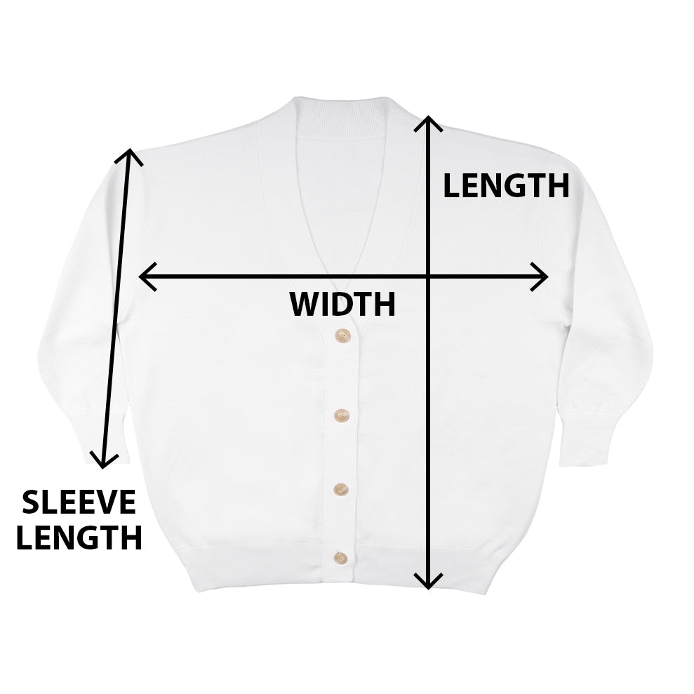 Unisex Plus Size Cardigan Size Chart Measurement Guide