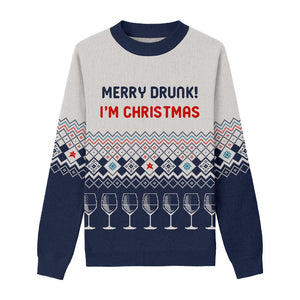 I'm Dreaming Of A Wine Christmas Custom Knit Pullover Sweater