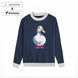 Front of Blue Fowl Play Sweater from Knitwise