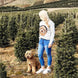 {Front of Bone Pet Portrait With Retro Sunset Background Sweater from Knitwise}