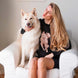 {Front} of {Black Full-Body Custom Pet Sweater} from {Knitwise}