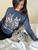 {Front Side} of {Navy Chubbster Nation Sweater With Text} from {Knitwise}