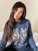 {Front} of {Navy Chubbster Nation Sweater With Text} from {Knitwise}