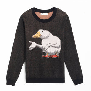 Front of What the Duck Sweater from Knitwise