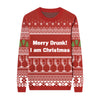 I'm Dreaming Of A Wine Christmas Custom Knit Pullover Sweater