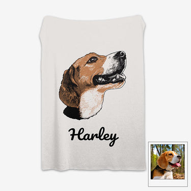 Custom Pet Portrait Knitted Blankets Knitwise Inc