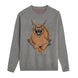 {Front of Taupe Pumba's Smile Sweater from Knitwise}