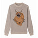 {Front of Bone Pumba's Smile Sweater from Knitwise}