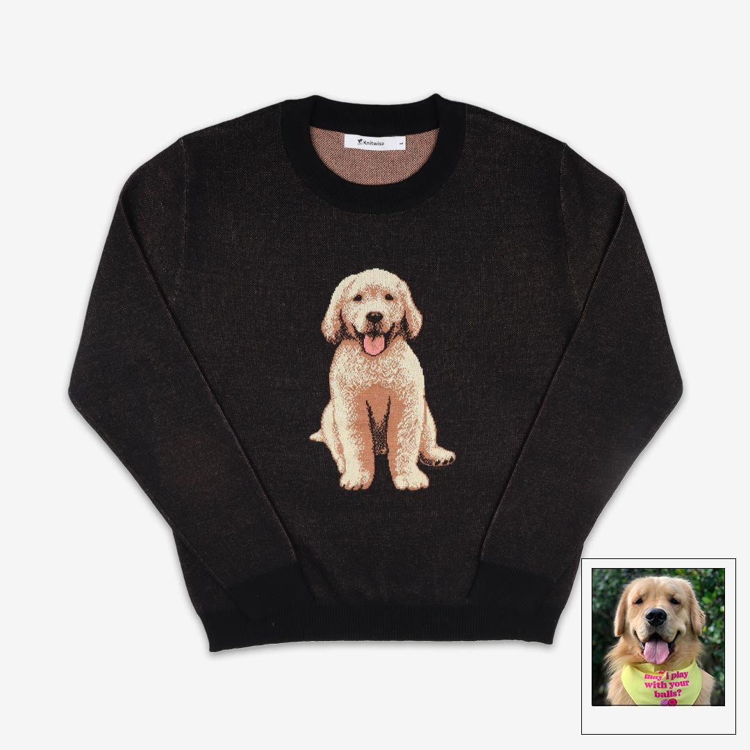 Custom Pet Sweater | Full Body Custom Knit | Knitwise Two Pets / Black