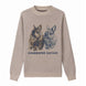 {Front} of {Taupe Chubbster Nation Sweater With Text} from {Knitwise}