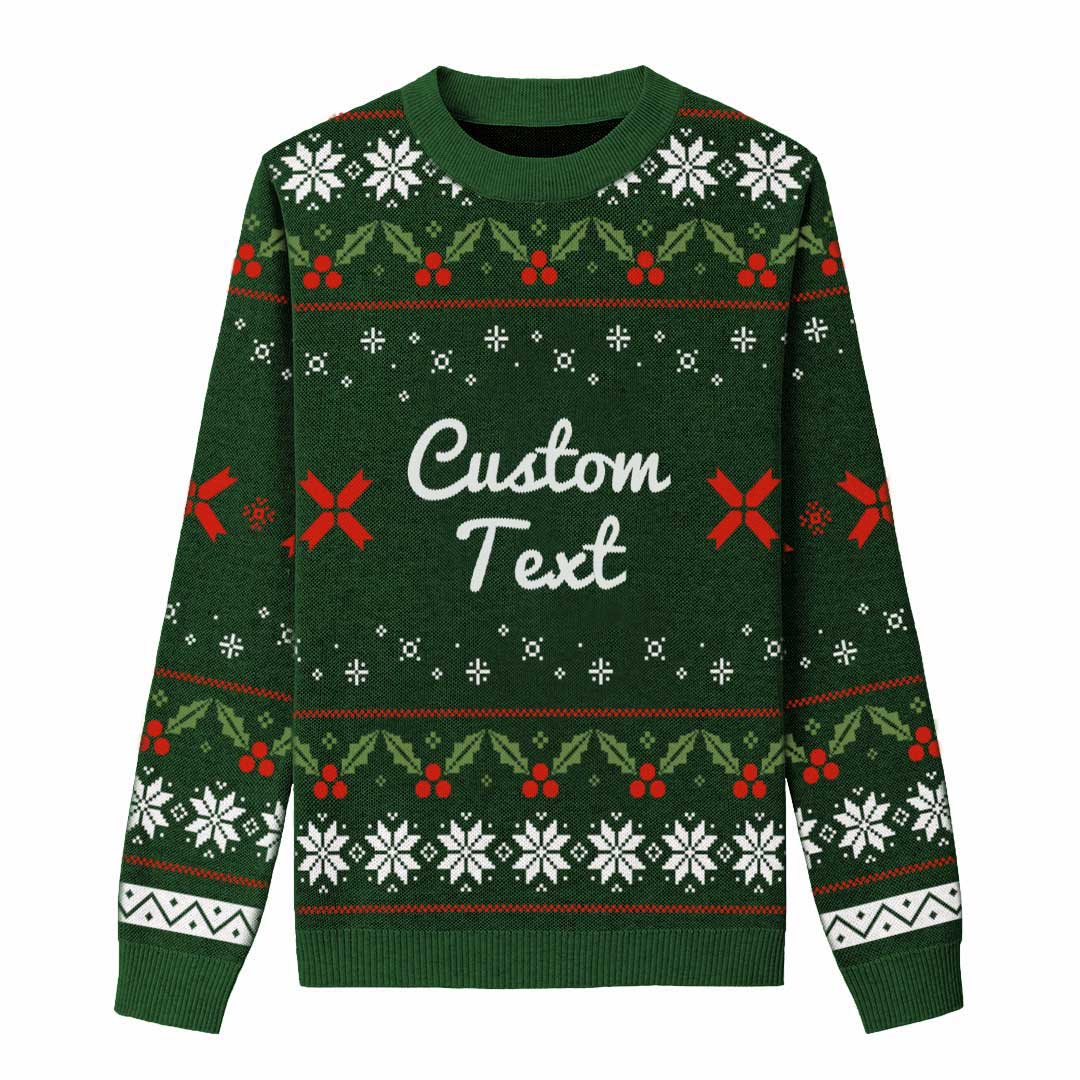 Mistletoe Jacquard Custom Knit Pullover Sweater