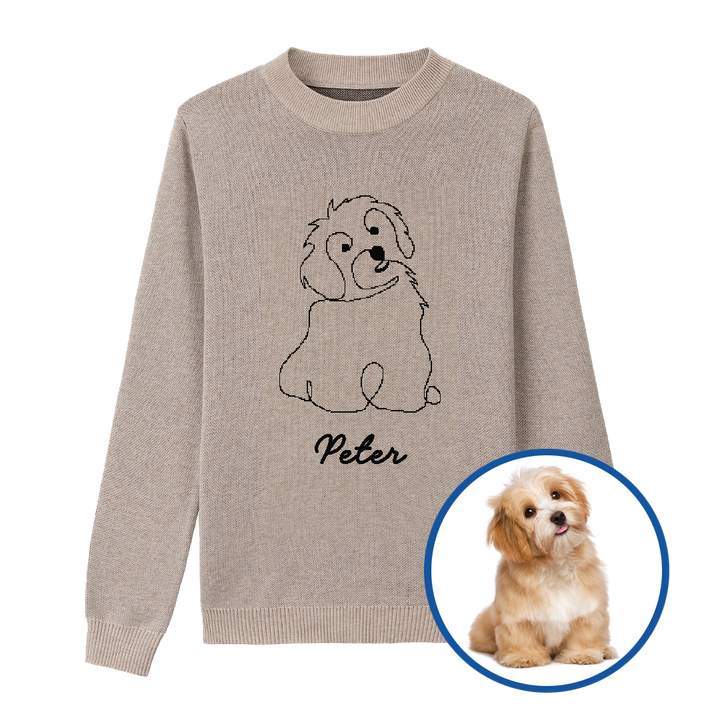 Custom Pet Line Art Sweater Personalized Knits Knitwise Knitwise custom-pet-line-art-sweater-personalized-knits-knitwise-knitwise