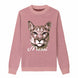 {Front} of {Chic Messi Sweater in Coral} from {Knitwise}