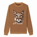 {Front} of {Chic Messi Sweater in Rust} from {Knitwise}