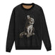 {Front of Black Stylish Messi Sweater from Knitwise}