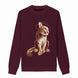 {Front of Burgundy Stylish Messi Sweater from Knitwise}