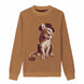 {Front of Rust Stylish Messi Sweater from Knitwise}