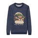 {Front of Navy Ringo the Purrger Sweater from Knitwise}