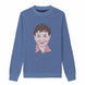 {Front} of {Navy Custom One Person Portrait Sweater} from {Knitwise}