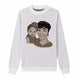 Front of Bone Custom Two Person Portrait Sweater from Knitwise
